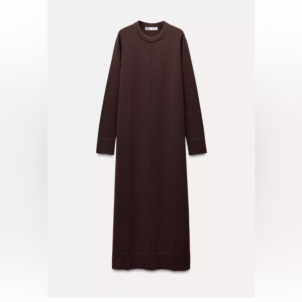 Zara Chocolate Long Knit Dress